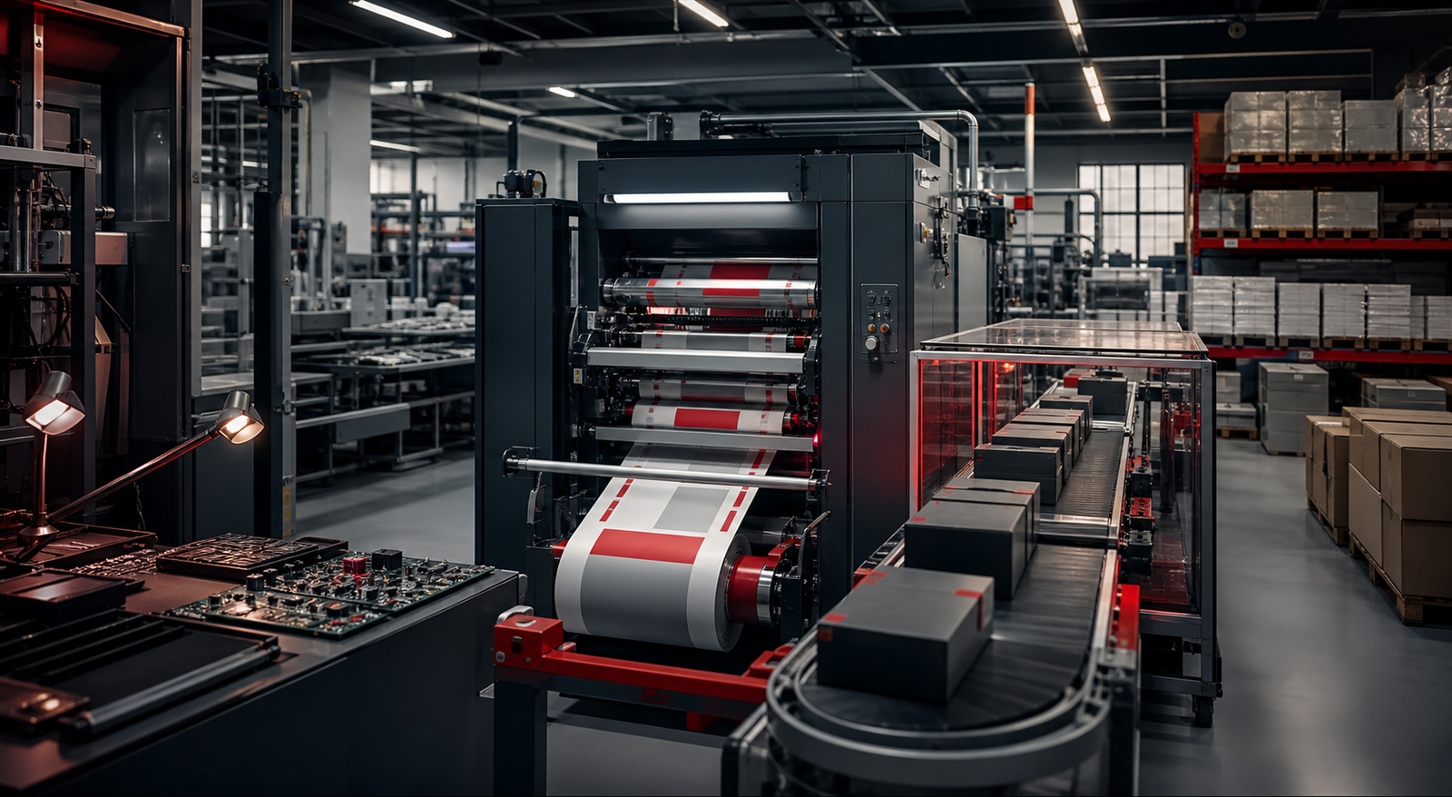 Modern industrial printing and packaging production facility
